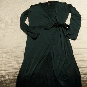 Green wrap dress